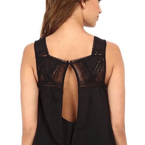 Free People Black Lace Accent Tank Top - Picture 6 of 6